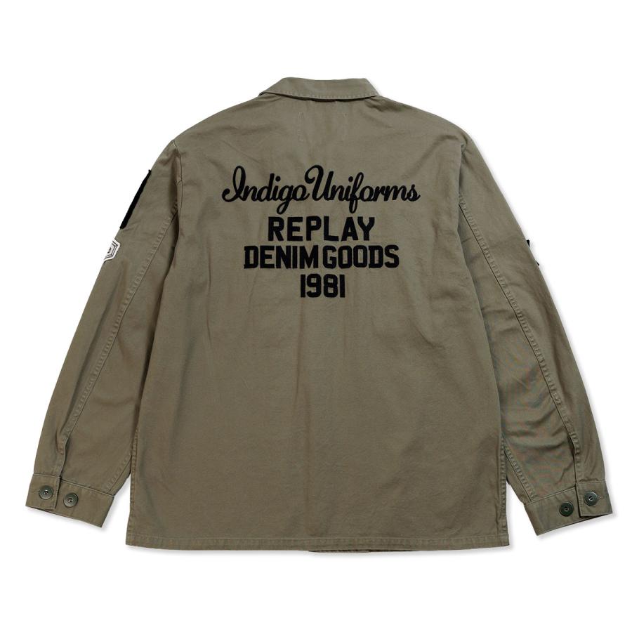 リプレイ ジャケット  バイク ウェア アウター REPLAY COTTON TWILL JACKET WITH PATCHの画像
