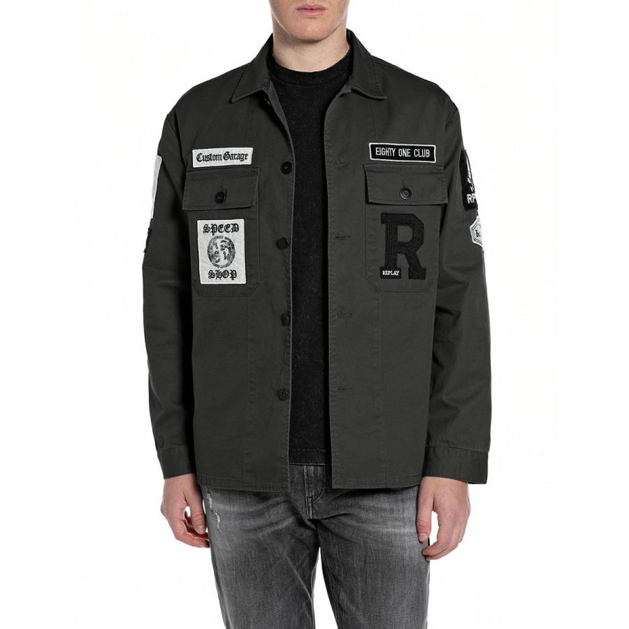 リプレイ ジャケット  バイク ウェア アウター REPLAY COTTON TWILL JACKET WITH PATCHの画像