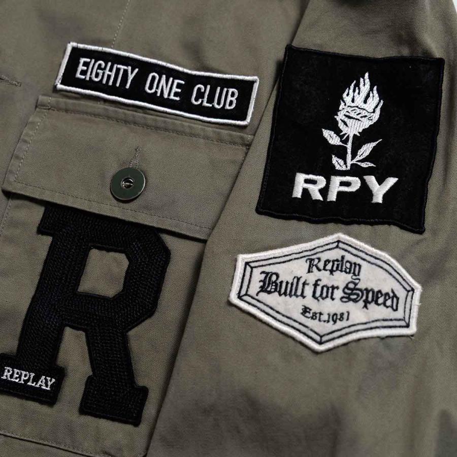 リプレイ ジャケット  バイク ウェア アウター REPLAY COTTON TWILL JACKET WITH PATCHの画像