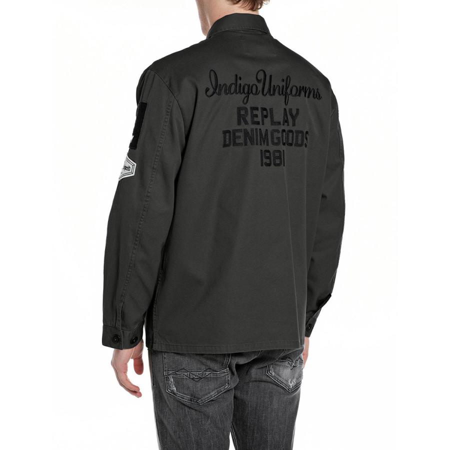 リプレイ ジャケット  バイク ウェア アウター REPLAY COTTON TWILL JACKET WITH PATCHの画像