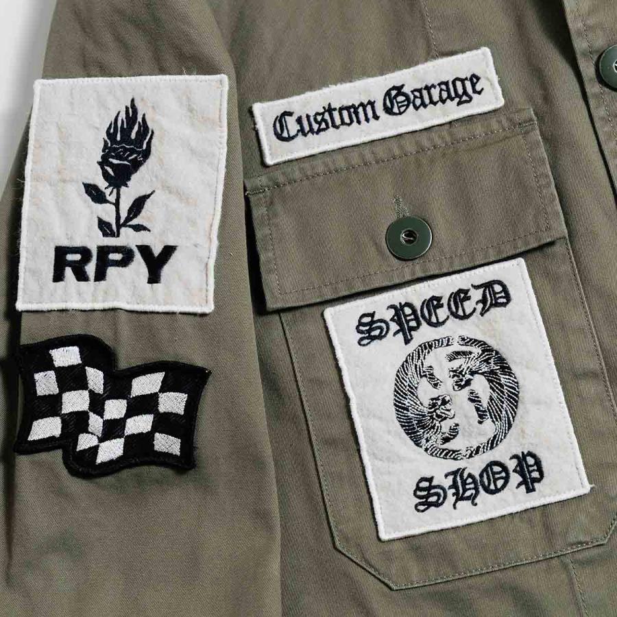 リプレイ ジャケット  バイク ウェア アウター REPLAY COTTON TWILL JACKET WITH PATCHの画像