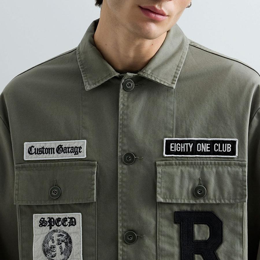 リプレイ ジャケット  バイク ウェア アウター REPLAY COTTON TWILL JACKET WITH PATCHの画像