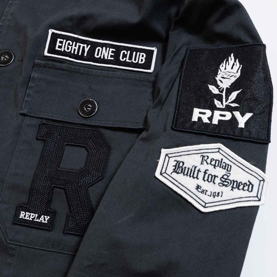 リプレイ ジャケット  バイク ウェア アウター REPLAY COTTON TWILL JACKET WITH PATCHの画像
