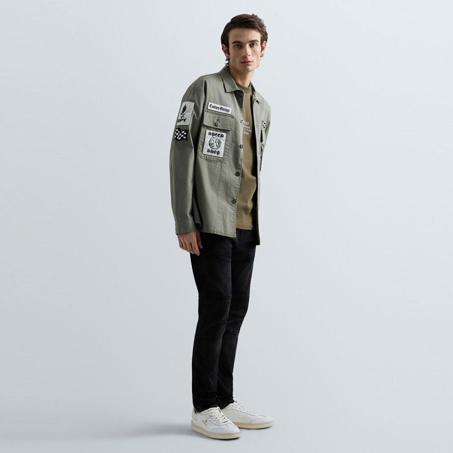 リプレイ ジャケット  バイク ウェア アウター REPLAY COTTON TWILL JACKET WITH PATCHの画像