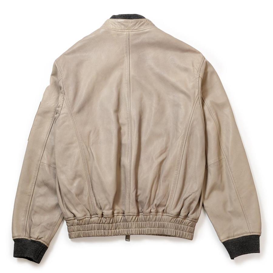 リプレイ ラムレザーボンバージャケット バイク ウェア アウター REPLAY LAMB LEATHER BOMBER JACKETの画像