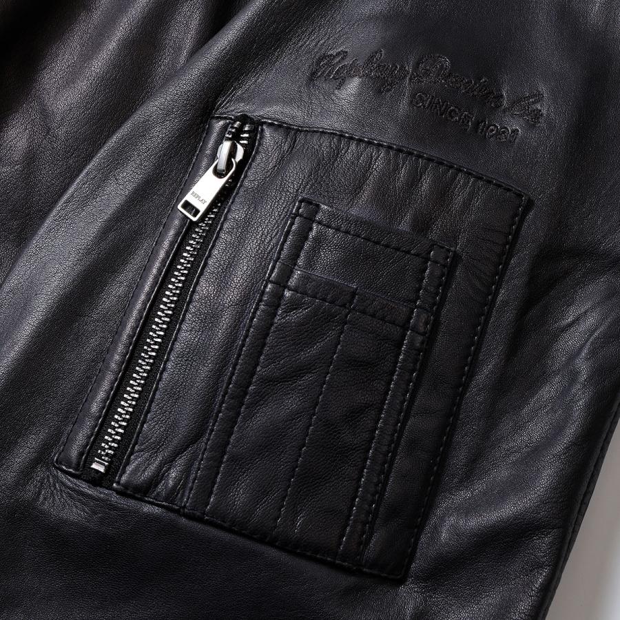 リプレイ ラムレザーボンバージャケット バイク ウェア アウター REPLAY LAMB LEATHER BOMBER JACKETの画像