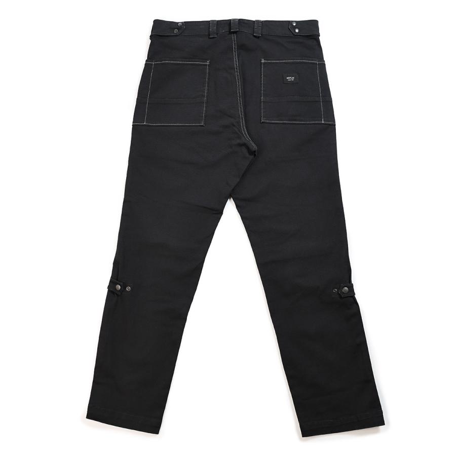 リプレイ ワイドフィット ARLON ブラックデザインデニム バイク ウェア パンツ REPLAY RELAXED FIT BLACK COMFORT DENIMの画像