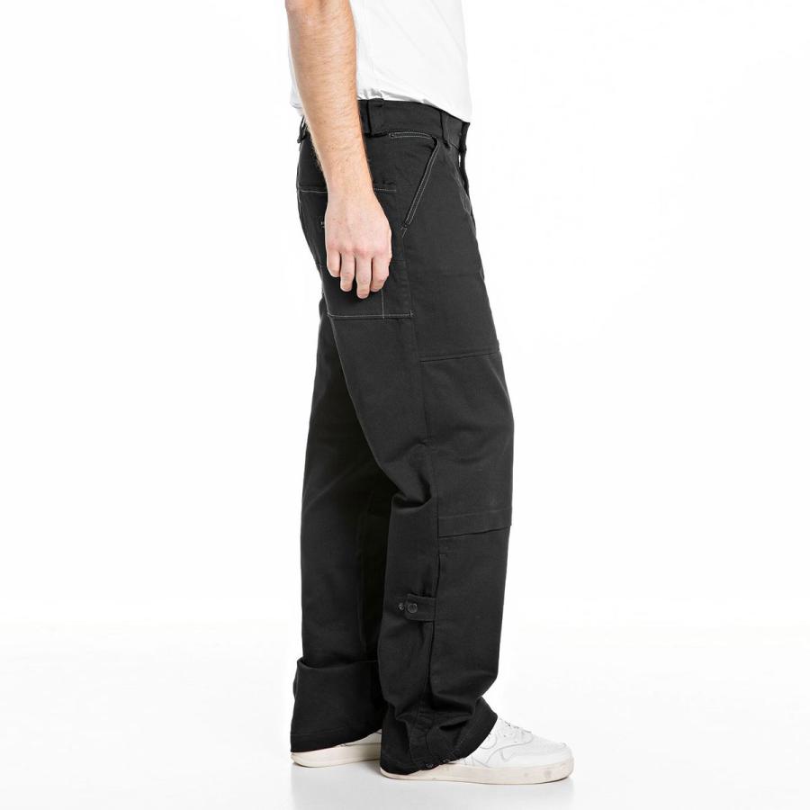 リプレイ ワイドフィット ARLON ブラックデザインデニム バイク ウェア パンツ REPLAY RELAXED FIT BLACK COMFORT DENIMの画像