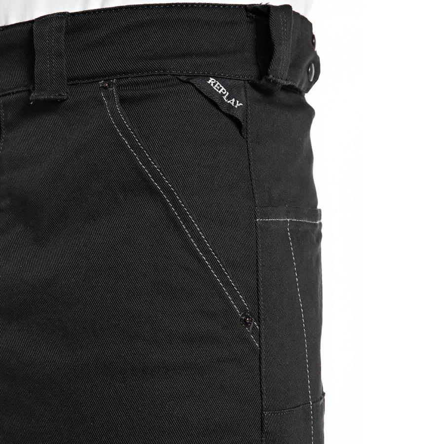 リプレイ ワイドフィット ARLON ブラックデザインデニム バイク ウェア パンツ REPLAY RELAXED FIT BLACK COMFORT DENIMの画像