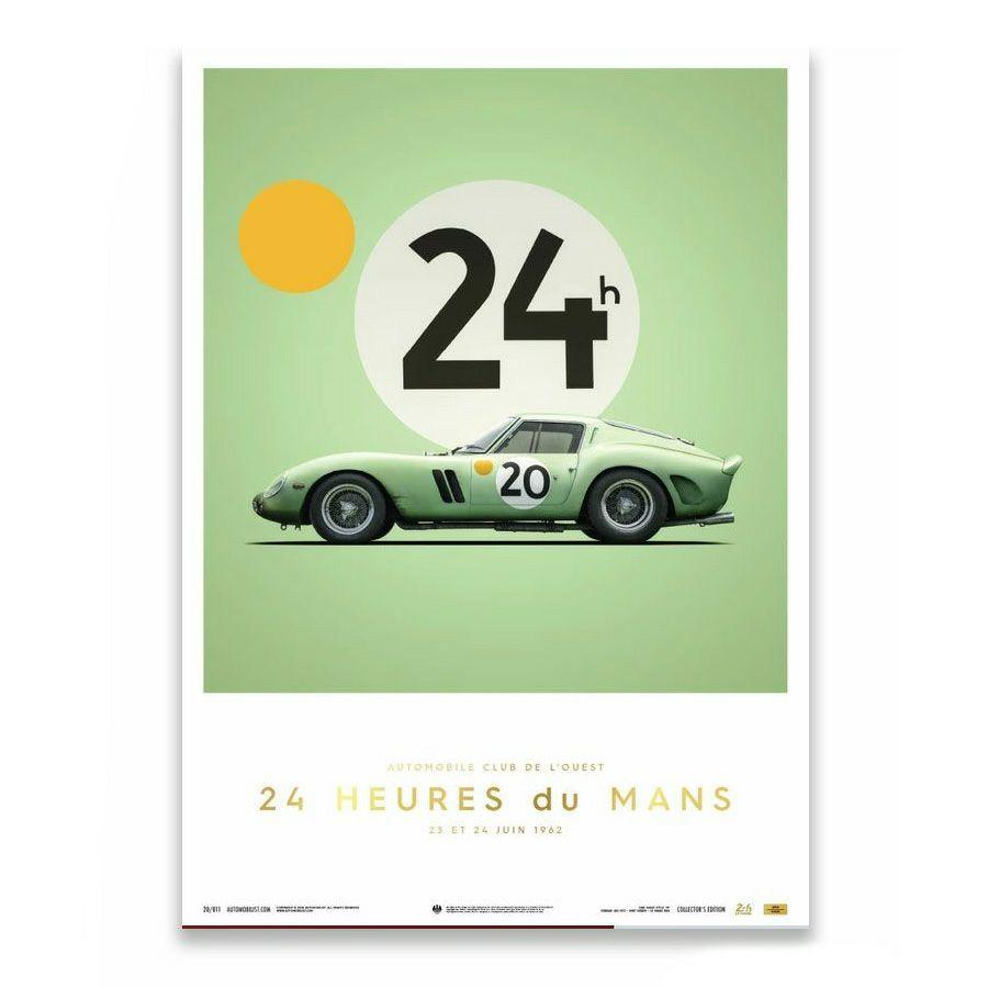ポスター フェラーリ 250 GTO 1962年 ル・マン24時間レース