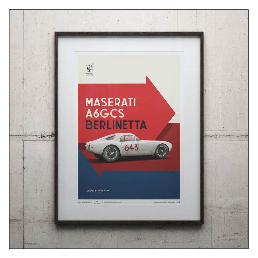 ポスター マセラティ A6GCS Berlinetta 1954年 ミッレミリア