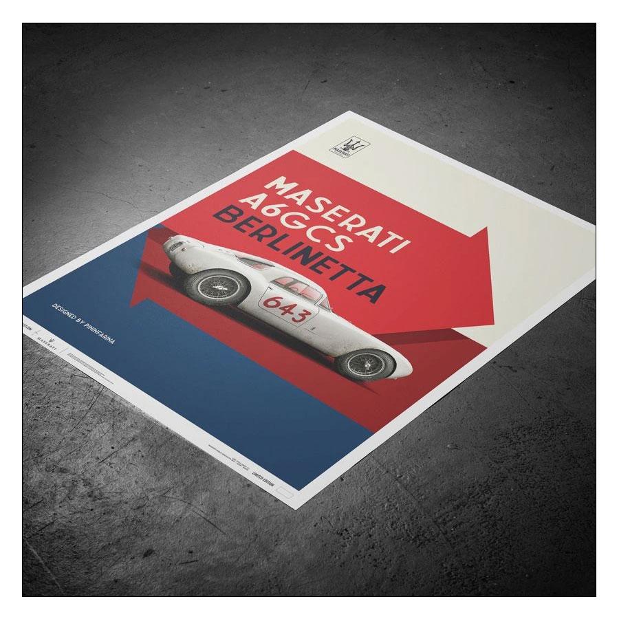 ポスター マセラティ A6GCS Berlinetta 1954年 ミッレミリア