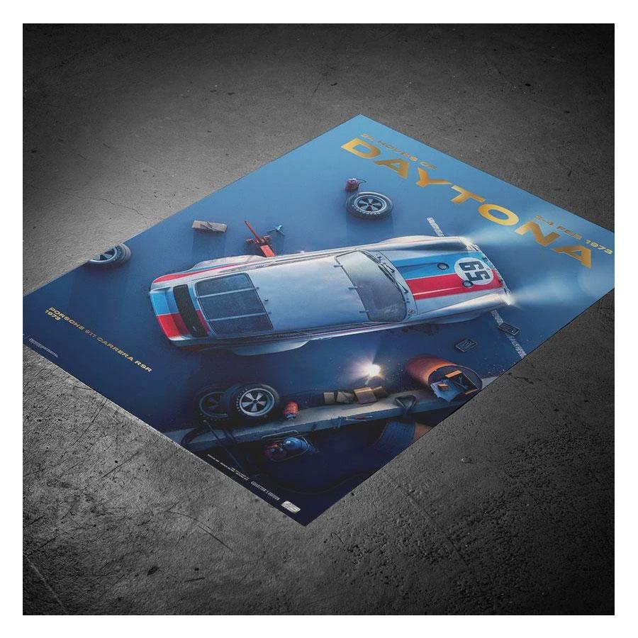 Porsche 911 Carrera RSR Past Daytona 1973 コレクターズ エディション 【ロップ】 ポスター