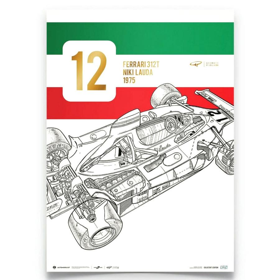 ポスター GIORGIO PIOLA FERRARI 312 T NIKI LAUDA 1975