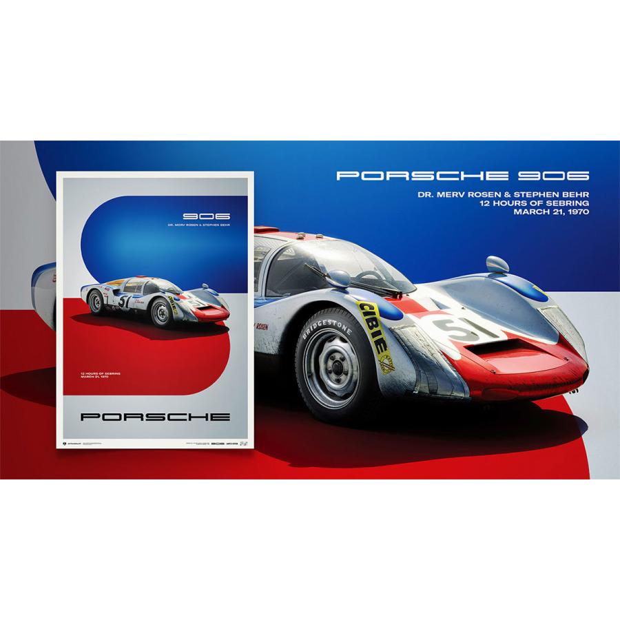 ポスター ポルシェ 906 セブリング12時間レース 1970 リミテッド
