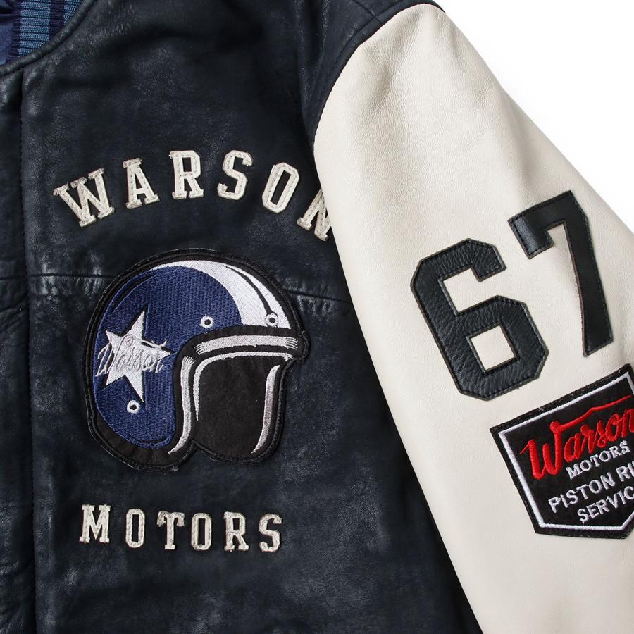 アウター ワーソンモータース バーシティ レザージャケット 車 ウェア Warson Motorsの画像