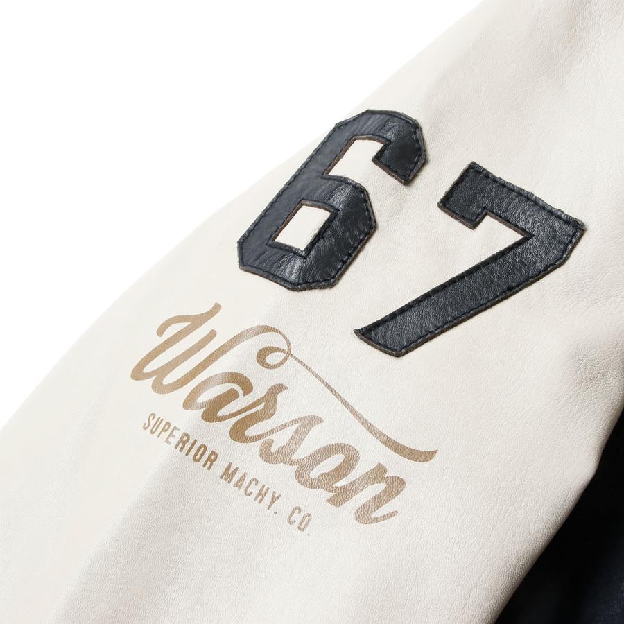アウター ワーソンモータース バーシティ レザージャケット 車 ウェア Warson Motorsの画像