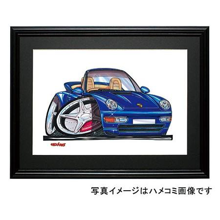 イラスト ポルシェ911カブリオレ（993・青）｜motorparade