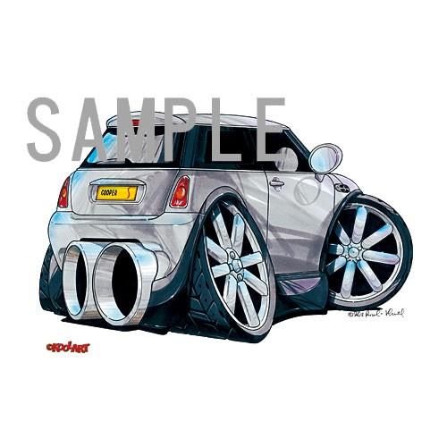 イラスト ニューミニ・クーパーS(銀・後ろ) : MotorParade - 通販