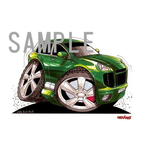 イラスト ポルシェ・カイエン（緑） : MotorParade - 通販 - Yahoo