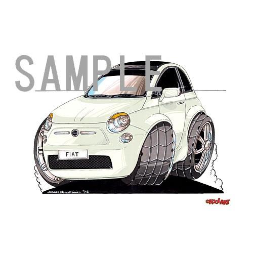 イラスト フィアット500（新型・白） : MotorParade - 通販