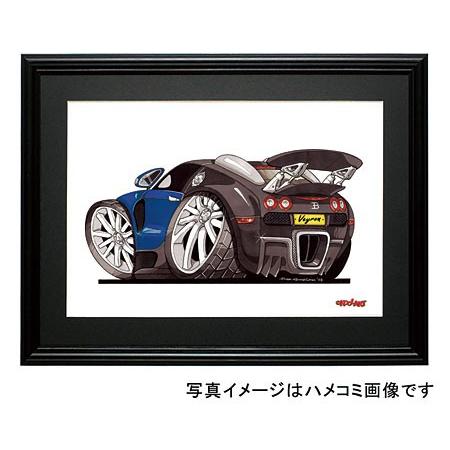 イラスト ブガッティ・ヴェイロン（青・後） : MotorParade - 通販