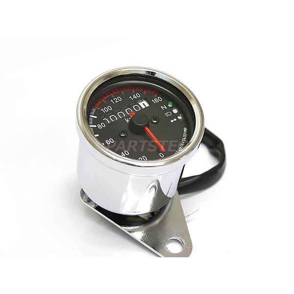 機械式 バイク 160km スピードメーター ブラックパネル LED