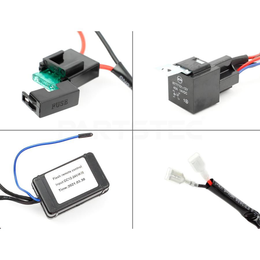 汎用 12V ワイヤレスリモコン付 フォグ配線 フォグリレー ハーネス ON/OFF スイッチ フォグランプ 配線 遠隔 無線 ワークライト/ 146-43｜motorpower5｜05