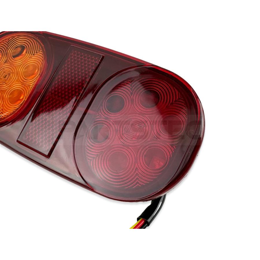 12V 24V 汎用 LED テールランプ 左右 2個セット 反射板付 トレーラー