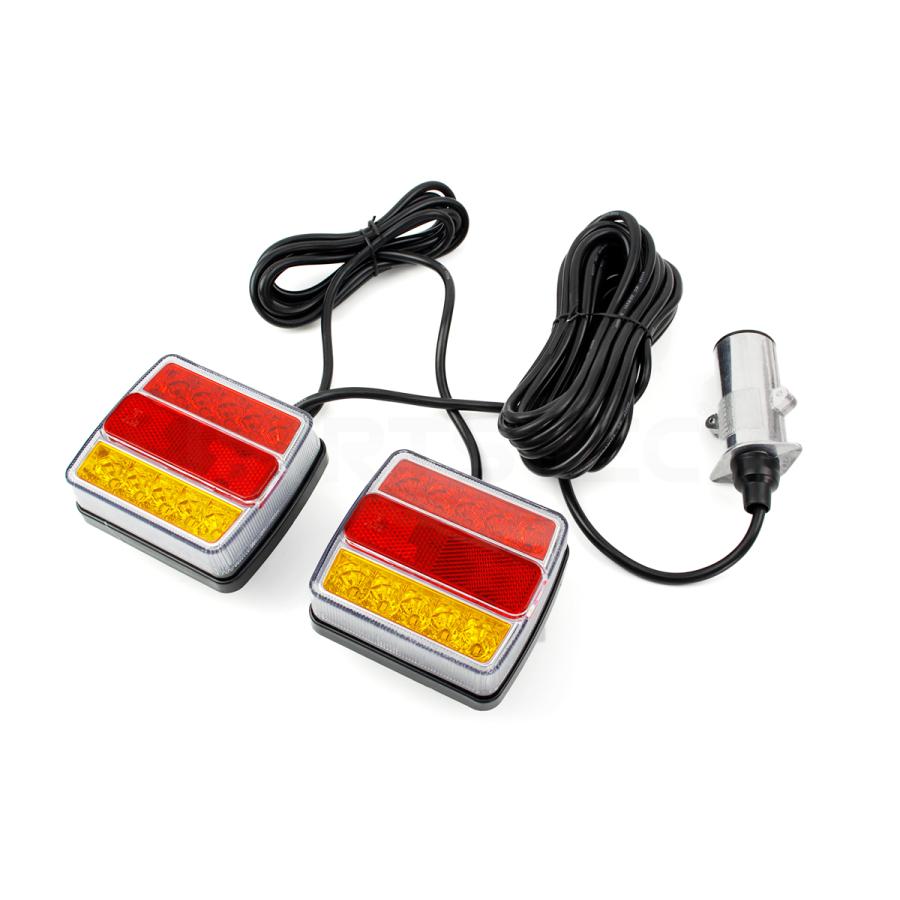 12V 汎用 トレーラー ヒッチメンバー LED テールランプ 左右 セット マグネット式 JIS 7極 7ピン カプラー 新品 日本規格 /147-50 L-3｜motorpower5｜02