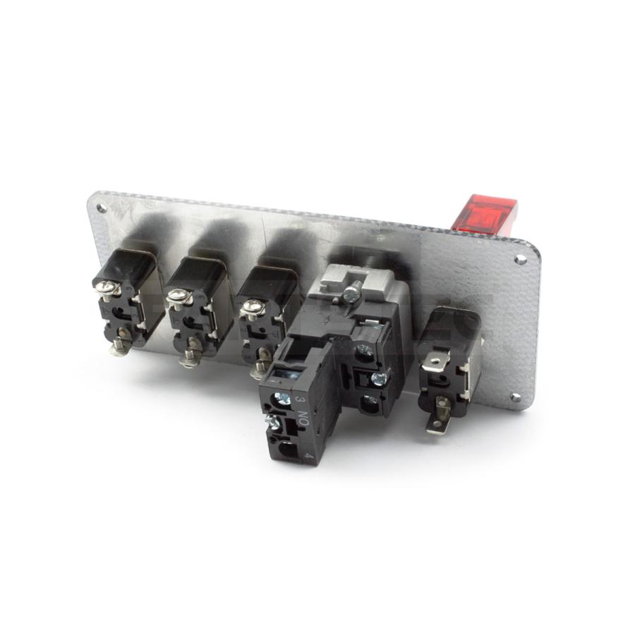 カーボン柄 レーシングスイッチ パネル 3連 12V 汎用 ロケットスイッチ