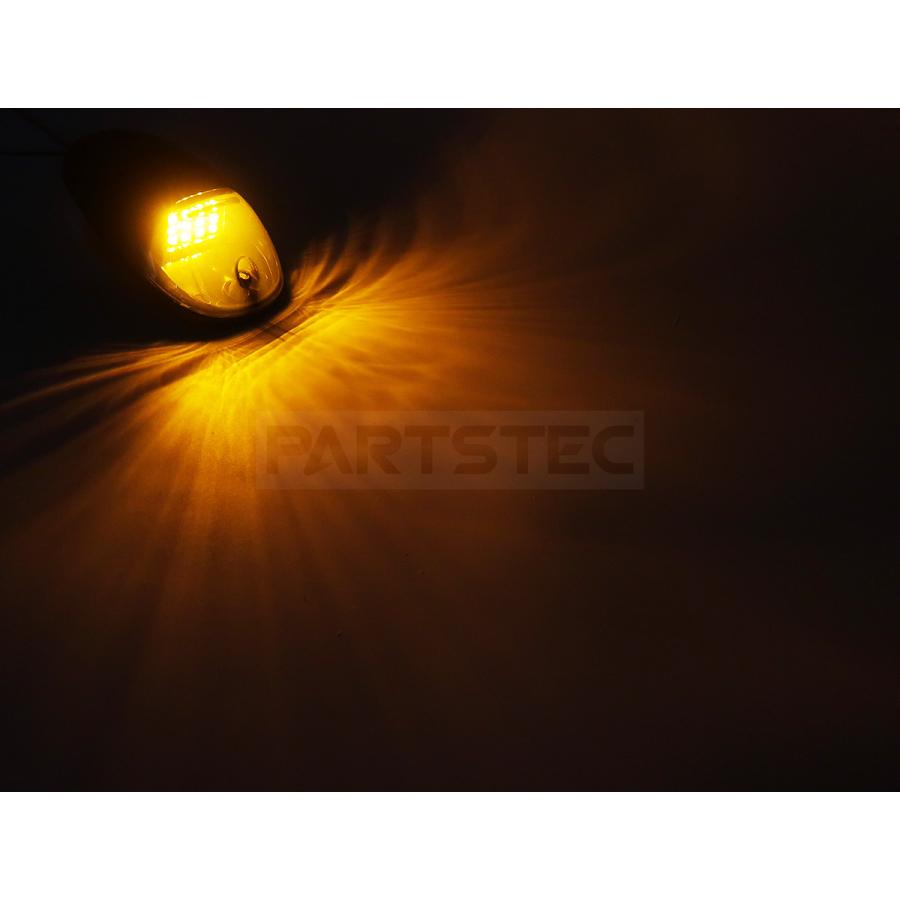 12V LED ルーフマーカー 5個セット ブラックレンズ アンバー サイド