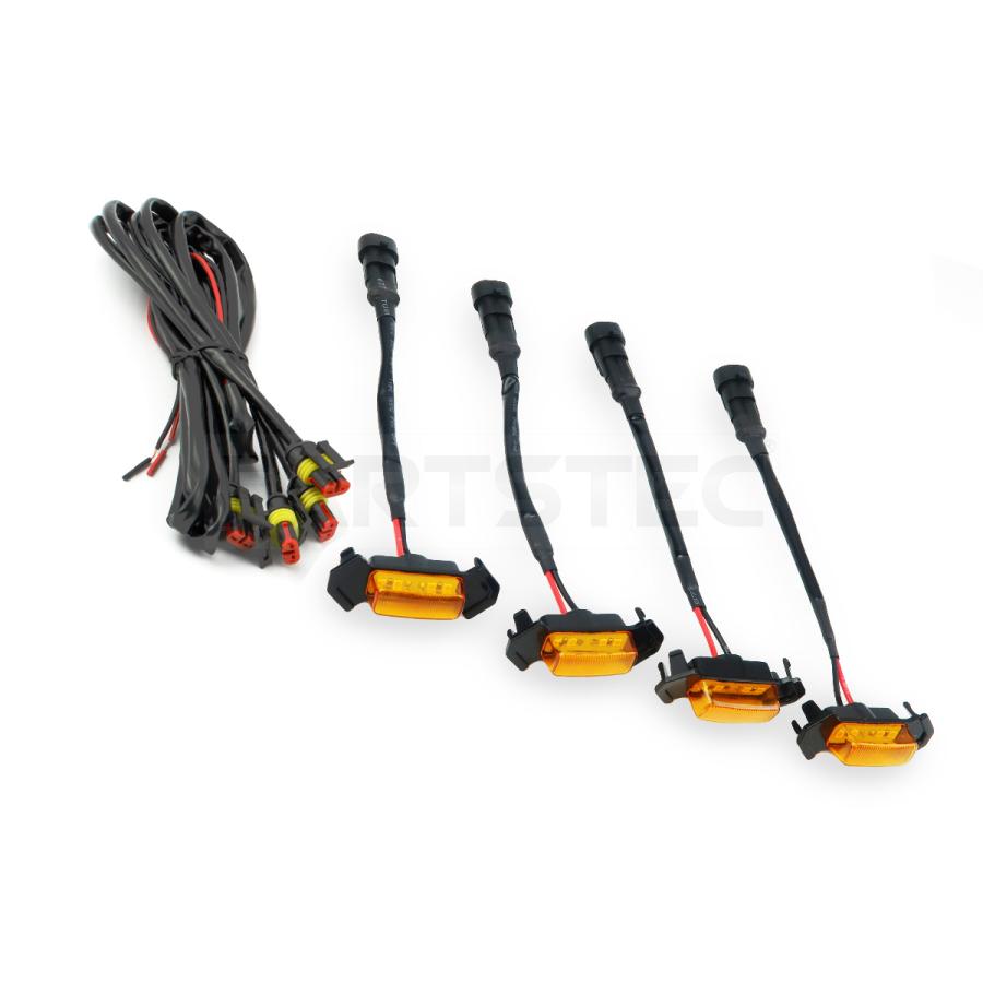 LED グリル マーカー 4個セット オレンジ レンズ 橙 アンバー 汎用