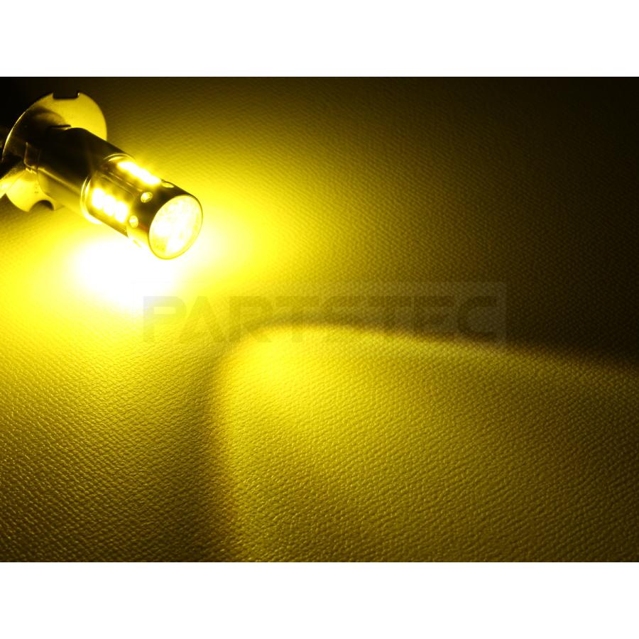H3 LED ショート フォグ バルブ 黄色 イエロー プロジェクター レンズ
