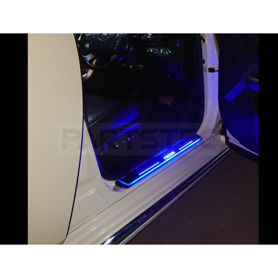 クラウン 180系 200系 210系 流れる LED スカッフプレート ブルー 4枚