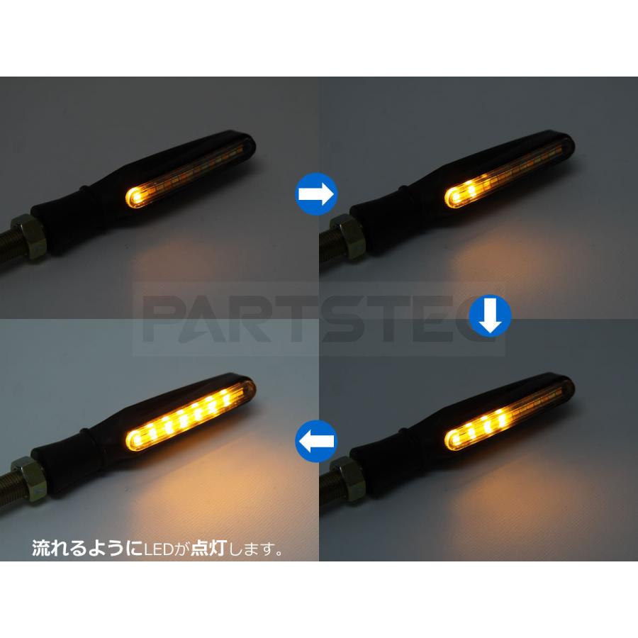 バイク 流れる LED ウインカー スティックタイプ 2個 ホワイト