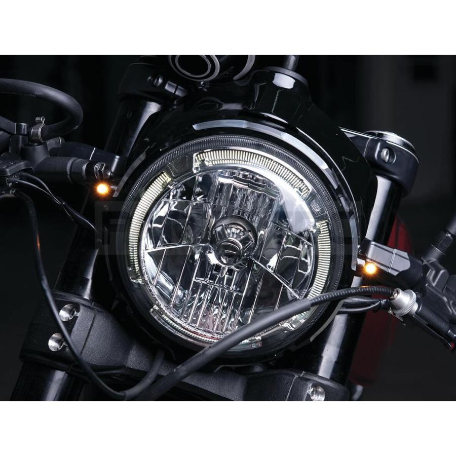 □バイク ウインカー LED 砲弾 極小 ミニ メッキ 4個 リレー付 汎用