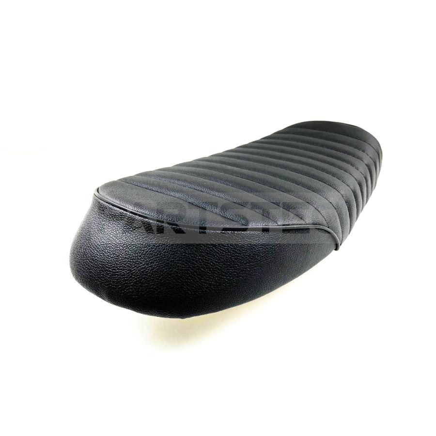 □バイク 汎用 カフェ シート ブラック レーサー トラッカー スクラン