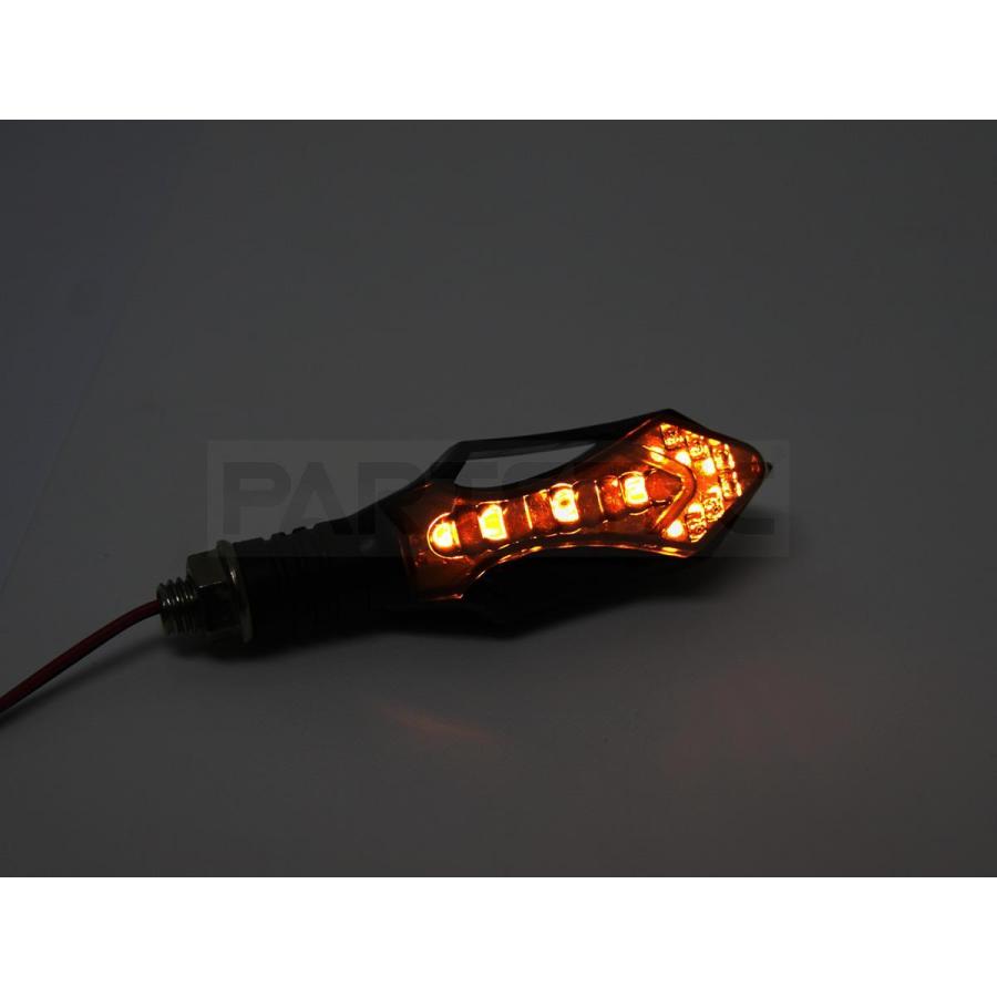 □汎用 バイク LED シーケンシャル 流れる ウインカー 2個 スモーク