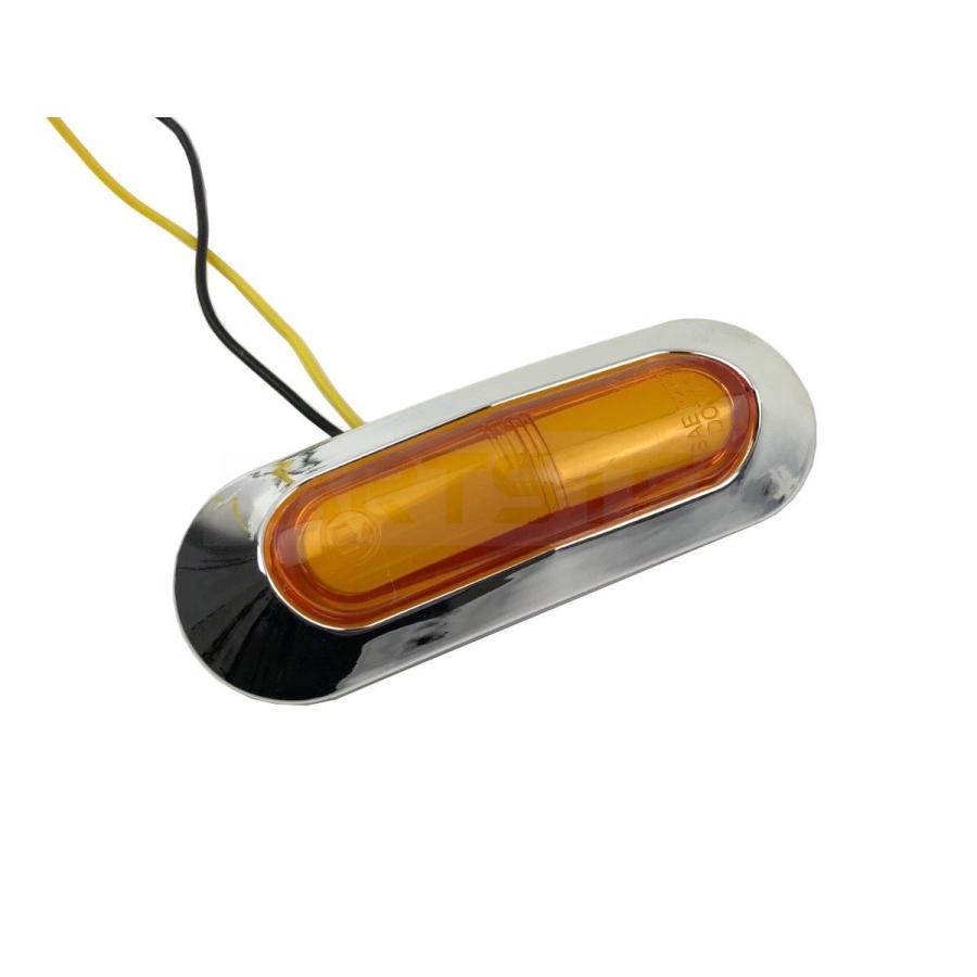LED サイドマーカー インナーチューブ アンバー 2個 美発光 12V 24V