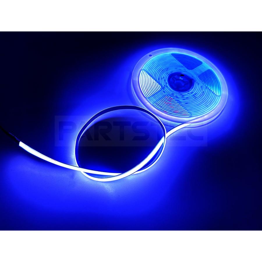 LED テープライト 5m ブルー 青 24V 極薄 美点灯 COB 面発光 幅8mm