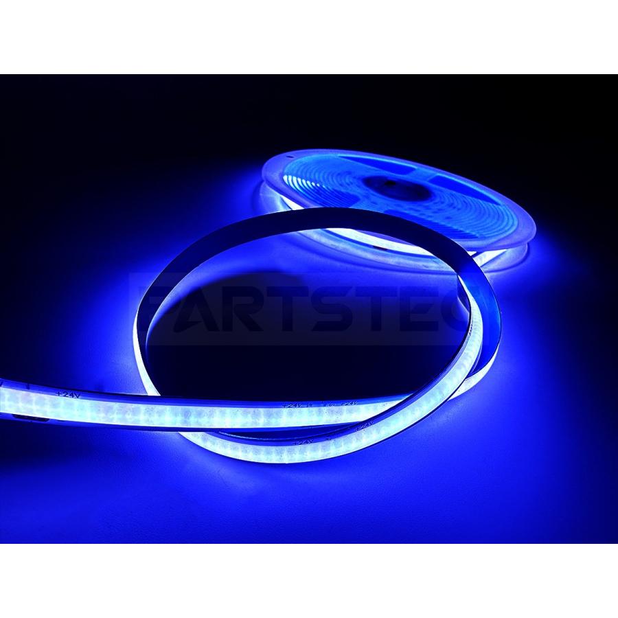 LED テープライト 5m ブルー 青 24V 極薄 美点灯 COB 面発光 幅8mm