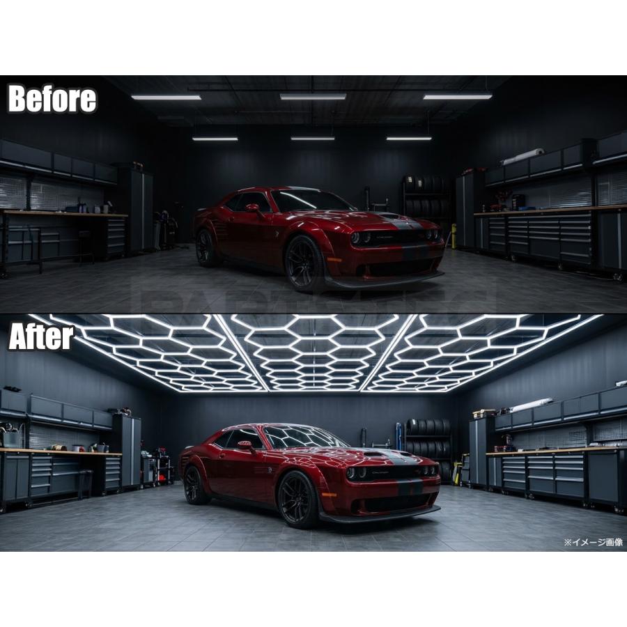 LED ガレージライト 六角形 430W 51600lm 14個セット ハニカム