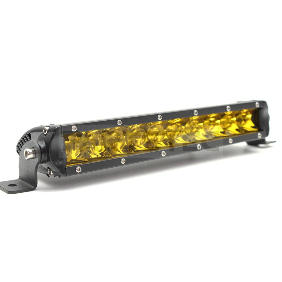 □LED ワークライト バー 27cm 12V 24V 50W 1個 黄色 イエロー 作業灯
