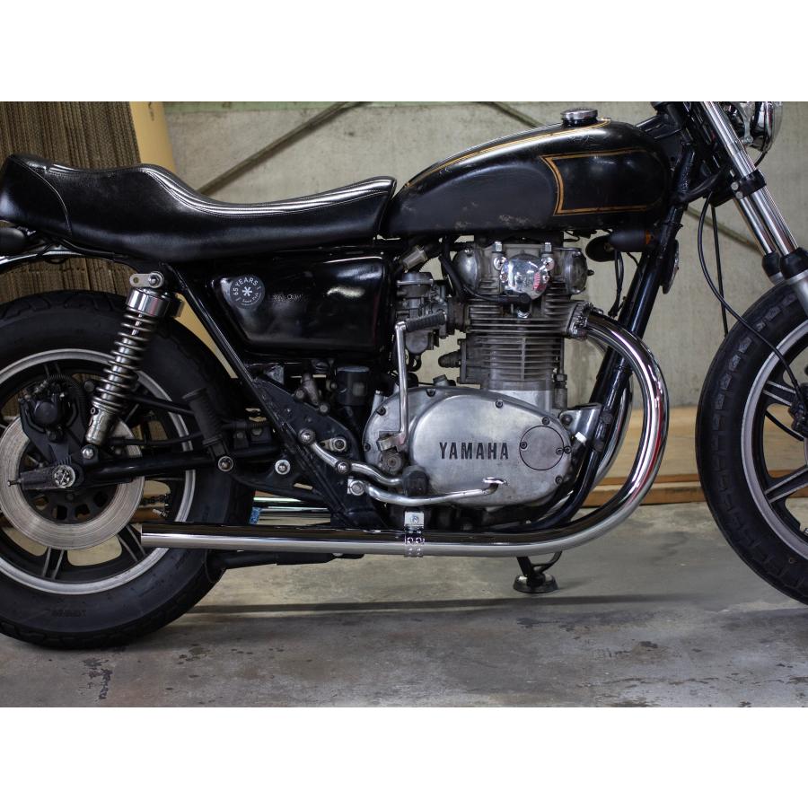 MOTOR ROCK XS650用 オールドスタイル手曲げマフラー Type1 クローム