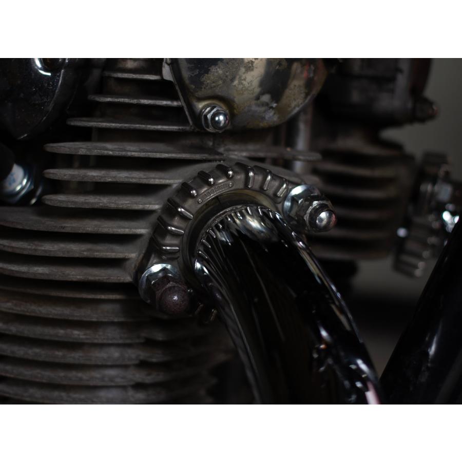 MOTOR ROCK XS650用 オールドスタイル手曲げマフラー Type1 クローム