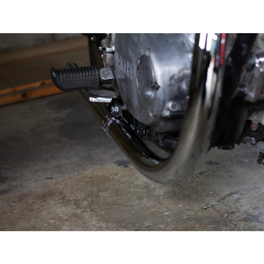 MOTOR ROCK XS650用 オールドスタイル手曲げマフラー Type1 クローム