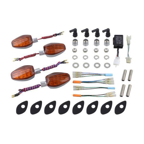 NC700S/NC700X(2012-2013) 用 ライトウェイトLEDウインカーKIT メッキボディ/オレンジレンズ｜ポッシュフェイス/POSH