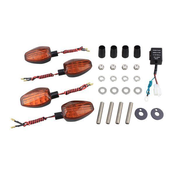 XJR400/S(1993-1994) 用 ライトウェイトLEDウインカーKIT ブラックボディ/オレンジレンズ｜ポッシュフェイス/POSH