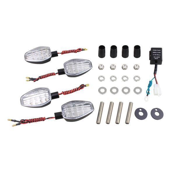 XJR1300(2007-/1998-1999) 用 ライトウェイトLEDウインカーKIT ブラックボディ/クリアーレンズ｜ポッシュフェイス/POSH